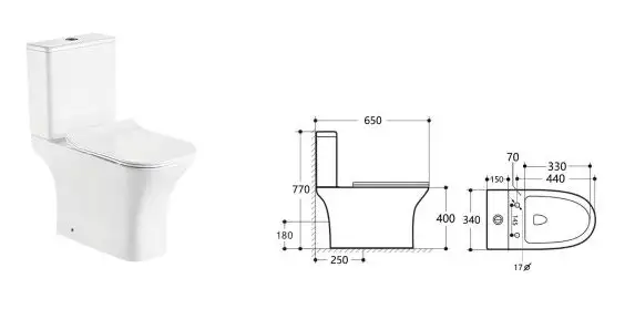 Set vas wc LIBRE, cu capac softclose, rezervor si mecanism incluse, 65x34x77cm