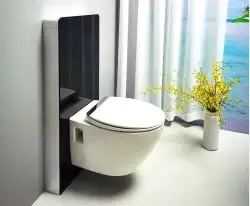 Rezervor WC suspendat, aparent, sticla neagra 108x54x16.6cm