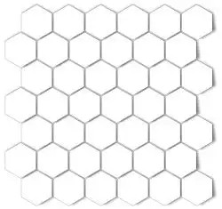 Mozaic baie ceramic hexagonal alb 48x55mm