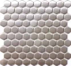 Mozaic, inox, gri, Hexa, 20x30 mm