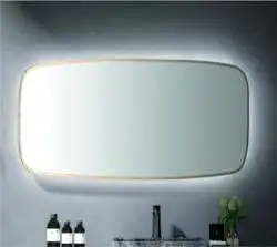 Oglinda ovala cu LED Myria, 70x120 cm, cu dezaburire, buton touch, rama aurie