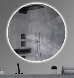 Oglinda rotunda cu LED M006-2, diametru 80 cm, cu dezaburire, buton touch, fara rama