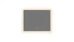 Oglinda dreptunghiulara cu LED Pastel, 70x90 cm, cu dezaburire, buton touch, rama aurie
