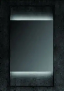 Oglinda dreptunghiulara cu LED Renata, 110x60 cm, cu dezaburire, buton touch, rama neagra
