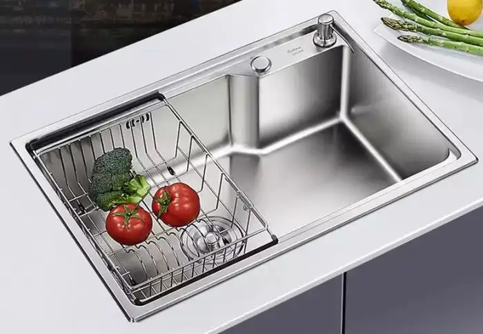 Chiuveta inox adanca, 1 cuva, 68x45 cm, SS6845, adancime 22 cm, argintiu, finisaj mat