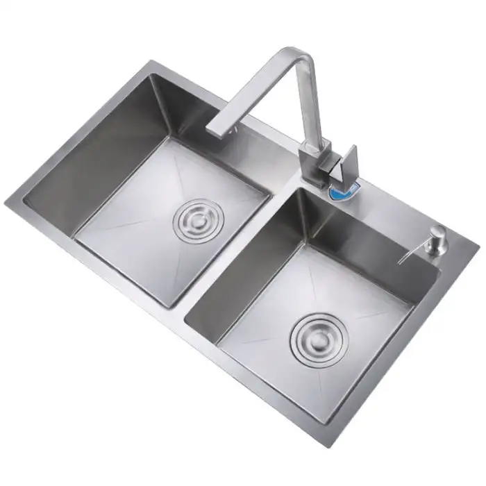 Chiuveta inox adanca, 1 cuva 1/2, 75x41 cm, adancime 22 cm, argintiu, finisaj periat