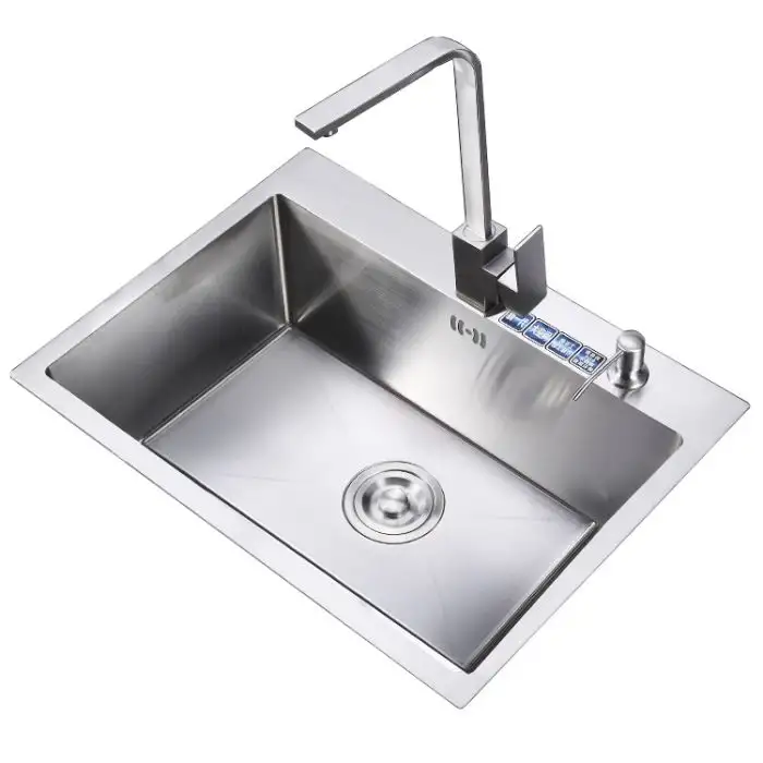 Chiuveta inox adanca, 1 cuva, 65x45 cm, adancime 22 cm, argintiu, finisaj mat