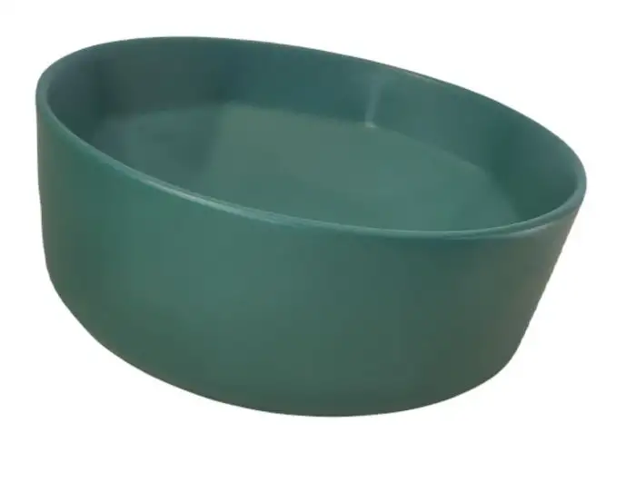 Lavoar rotund pe blat E5022GR, 41x41 cm, verde, portelan, mat