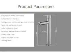 Baterie inalta lavoar MP802 SGT, crom, monocomanda, finisaj satinat, din inox, inaltime 30 cm, lungime pipa 9.5 cm, cu montaj pe blat