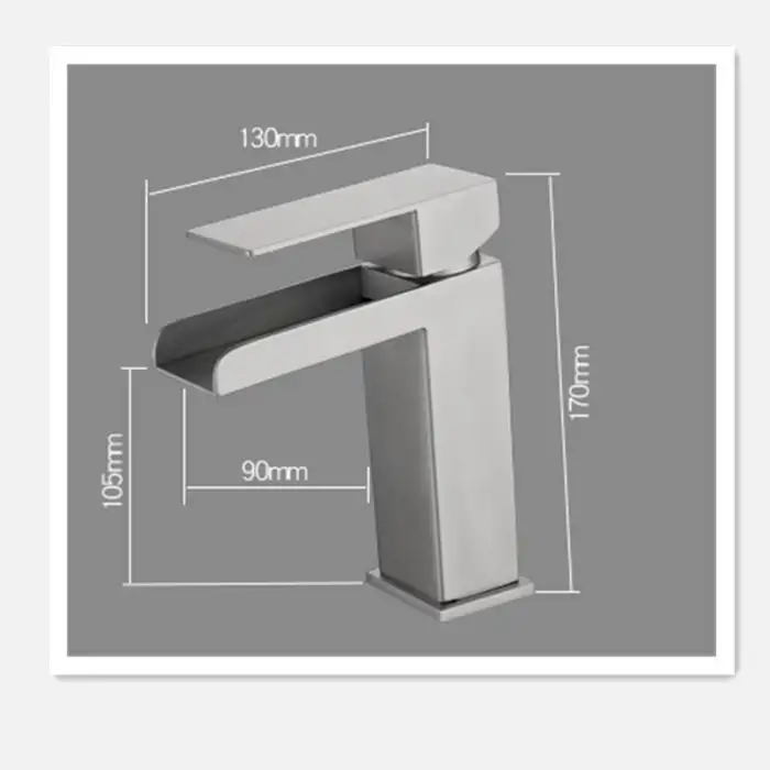 Baterie lavoar BF055B, neagra, monocomanda, finisaj mat, din inox, inaltime 17 cm, lungime pipa 9 cm