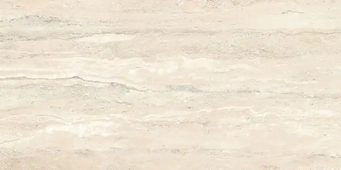 Gresie portelanata rectificata Travertine Pristo 60x120 cm, interior-exterior, imitatie travertin, finisaj lucios