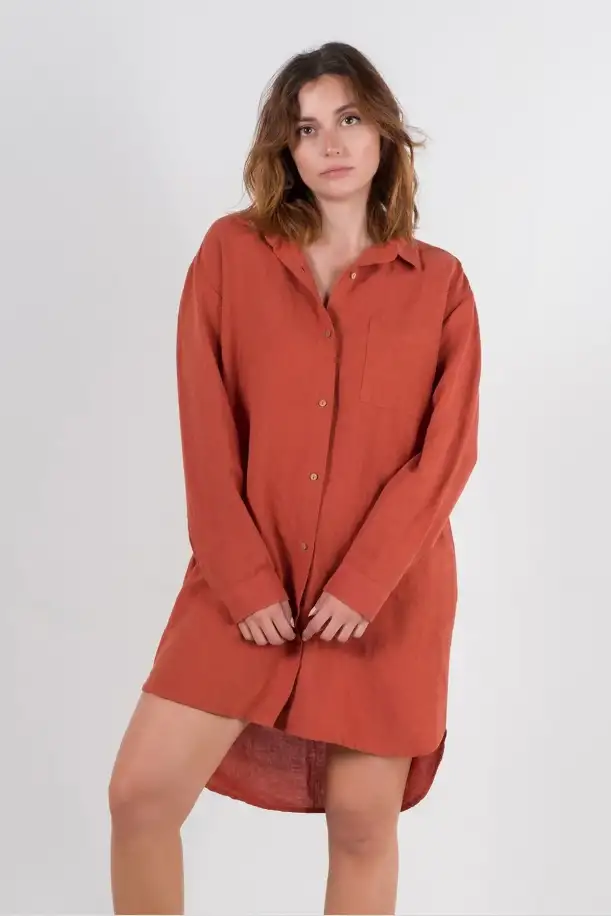 Rochie cămașă Lino Spicy Orange XL