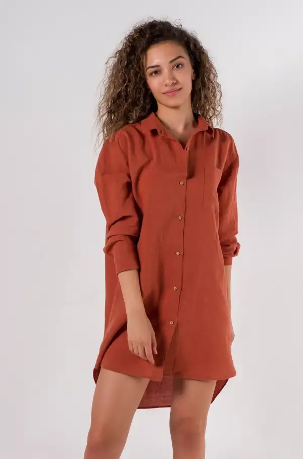 Rochie cămașă Lino Spicy Orange XL