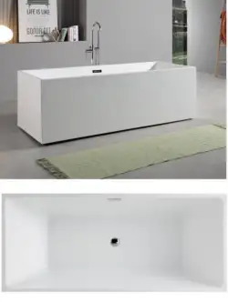 Cada baie freestanding MALMO 150x80x58cm alba, ventil click clack