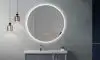 Oglinda de baie cu LED LINES Gold 60cm, cu rama subtire aurie, dezaburire, touch
