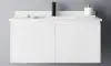 Set mobilier baie cu lavoar Larvik, 80cm, suspendat, alb, mat